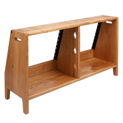 Rack dębowy podwójny na nogach 2x8U