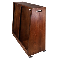 Rack dębowy podwójny na kółkach 2x21U Dark Oak