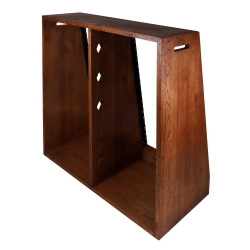 Rack dębowy podwójny na kółkach 2x21U Dark Oak