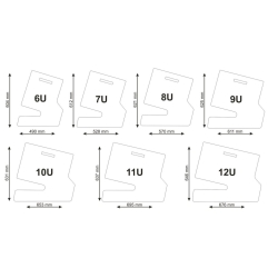 Rack podłogowy 18° sklejka sosnowa 12U